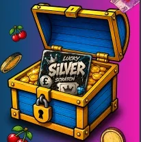 Britisino treasure chest with Lucky Silver scratch card