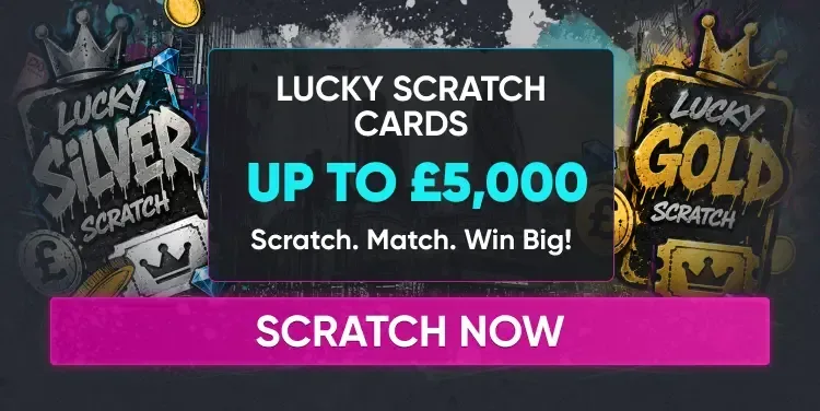 Britisino Lucky Silver and Lucky Gold scratch cards with prizes up to £5,000